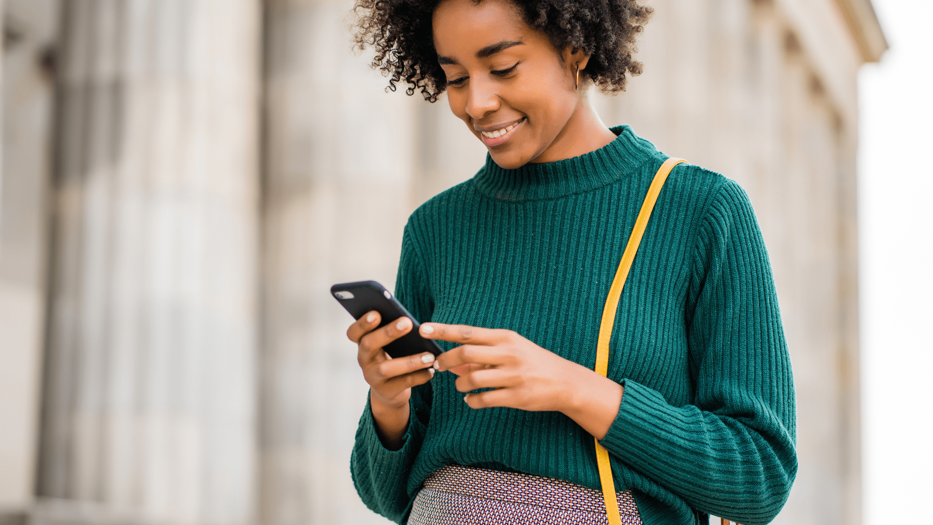 An individual making a secure online payment on a phone